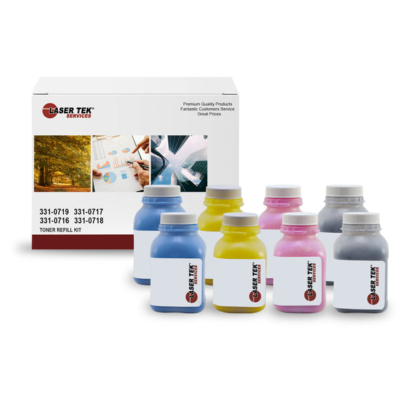 Dell 2150CN 2155MFP Toner Refill Kit 8 Pack - Laser Tek Services