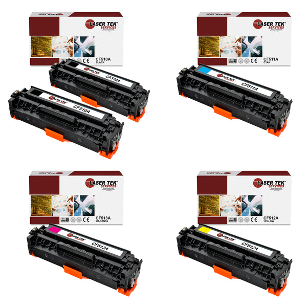 5 Pack HP 204A CF510A CF511A CF512A CF513A Compatible Toner Cartridge | Laser Tek Services