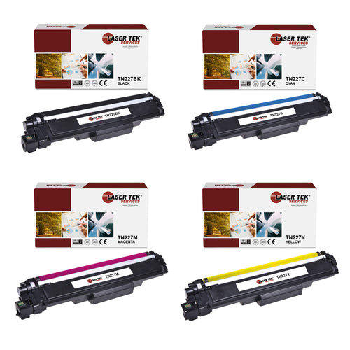 4 Pack Brother TN-227 BCYM HY Compatible Toner Cartridge | Laser Tek Services