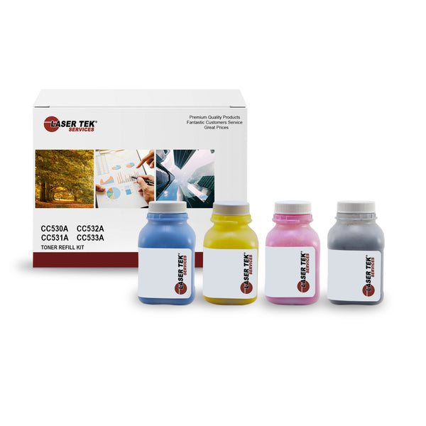 4 Pack High Yield Toner Refill Kit for HP 304A with chip | Laser Tek Services