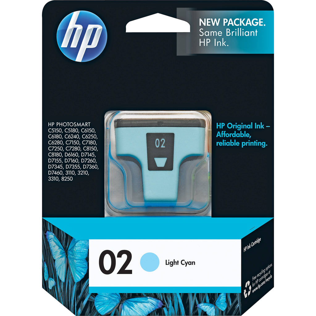HP No 02 C8774WN Light Cyan Color OEM Inkjet Cartridge