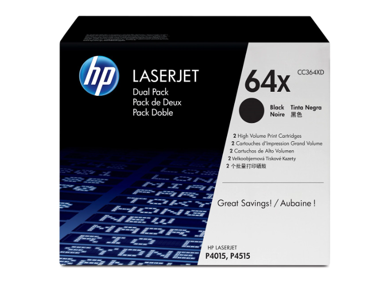 HP LaserJet CC364XD 64X P4014 OEM Toner Cartridge Dual Pack