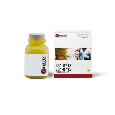 YELLOW HIGH YIELD TONER REFILL FOR DELL 331-0718 2150CN 2155MFP W/ CHIP