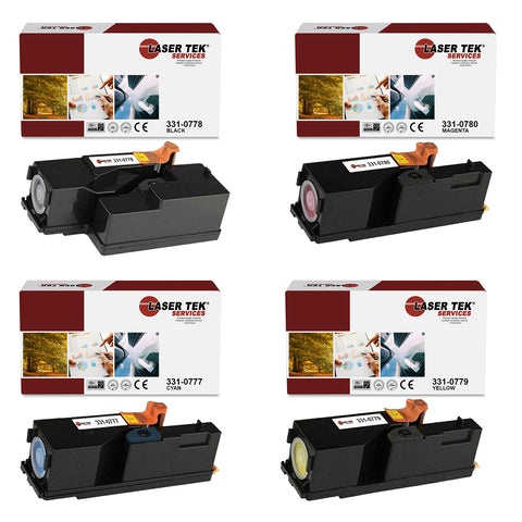 4 Pack Compatible Dell 1350 / 1250 Replacment Toner Cartridges (1 Black 331-0778, 1 Cyan 331-0777, 1 Magenta 331-0780, 1 Yellow 331-0779) for use in the Dell Color Laser 1250, 1350cnw, 1355cn, 1355cnw, C1760nw, C1765nf, C1765nfw