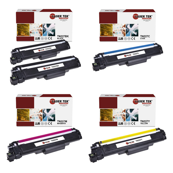 5 Pack Brother TN-227 BCYM HY Compatible Toner Cartridge | Laser Tek Services