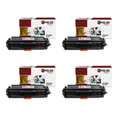 HP CF380A Replacement Toner Cartridges 4 Pack - Laser Tek Services