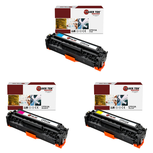 3 Pack HP 204A CF511A CF512A CF513A Compatible Toner Cartridge | Laser Tek Services