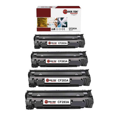 4 Pack HP 83A CF283A Black Compatible Toner Cartridge | Laser Tek Services