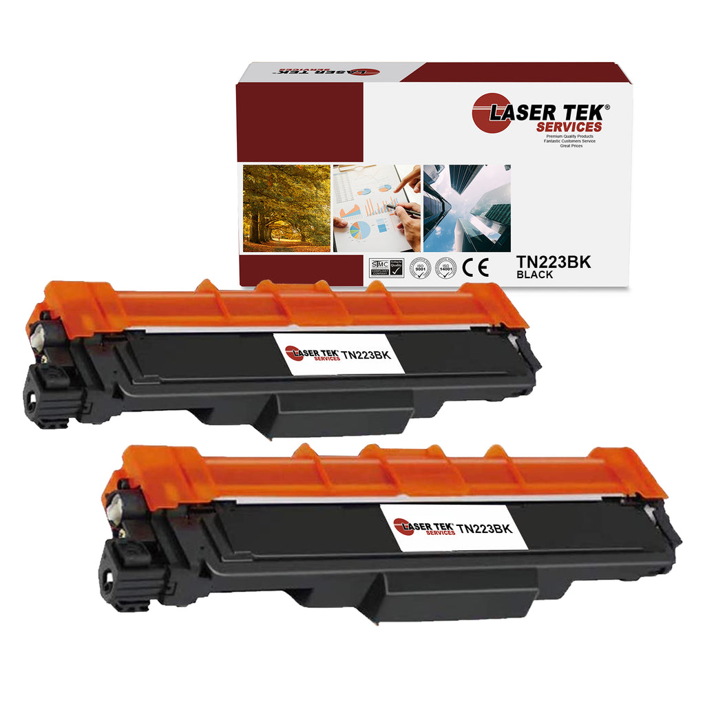 2 Pack Brother TN-223 Black Compatible Toner Cartridge | Laser Tek Services