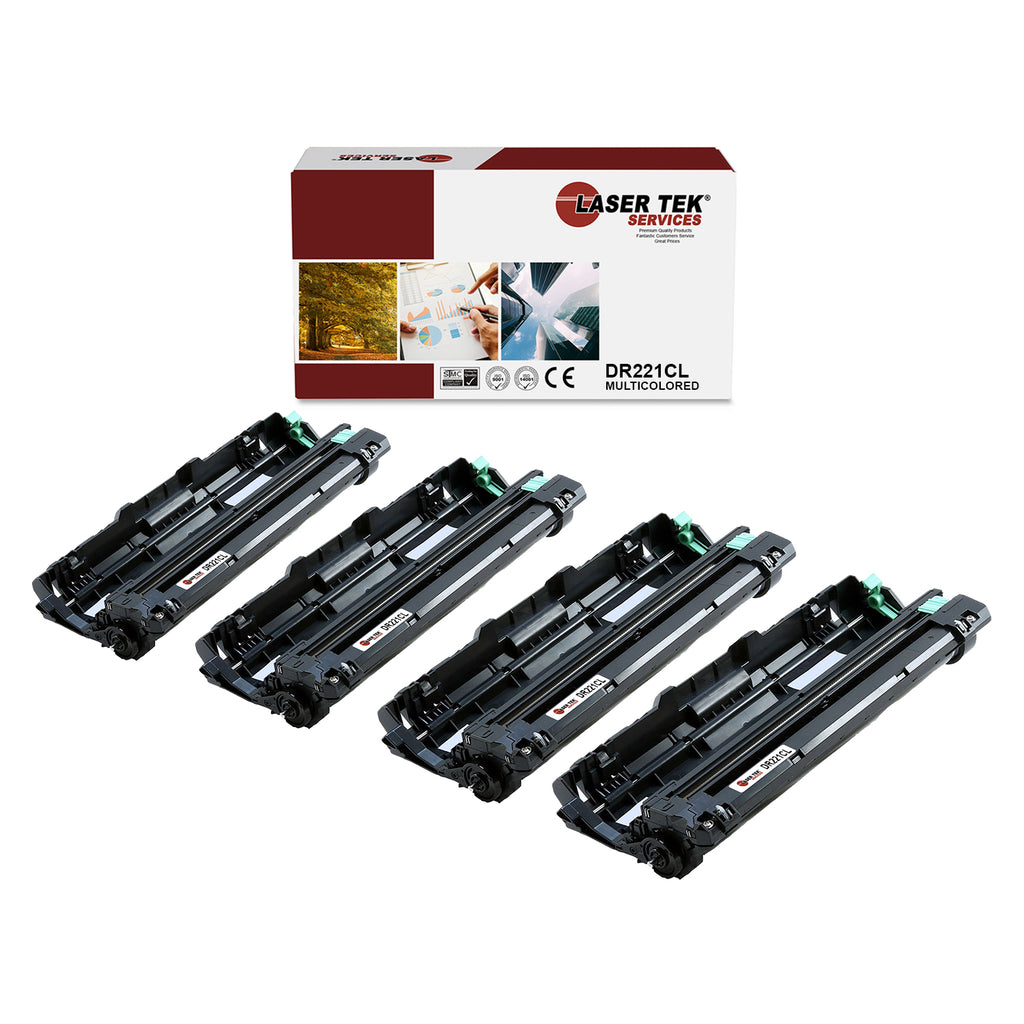 4 Pack Compatible Drum Unit Replacements for the Brother DR221 (Black, Cyan, Magenta, Yellow)