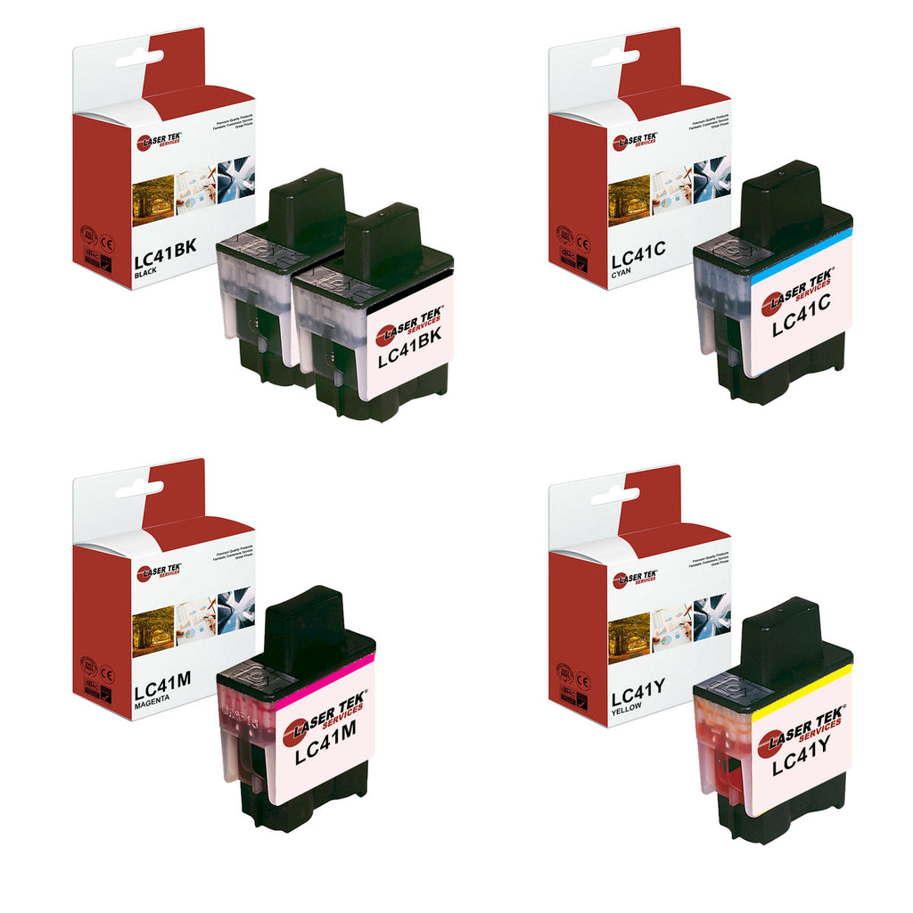 2 LC-41BK 3 LC-41 NEW INK CARTRIDGES FOR BROTHER DCP-110C MFC-3240C MFC-420