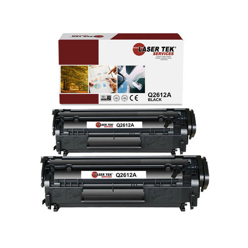 2 PACK HP LASERJET Q2612A TONER CARTRIDGES - Laser Tek Services