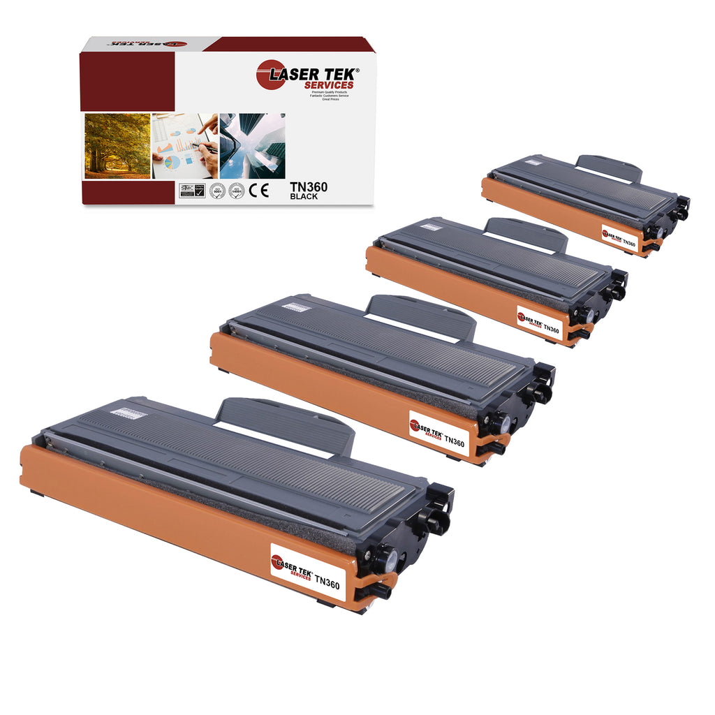 4 Pack Brother TN360 Black HY Compatible Toner Cartridge | Laser Tek Services