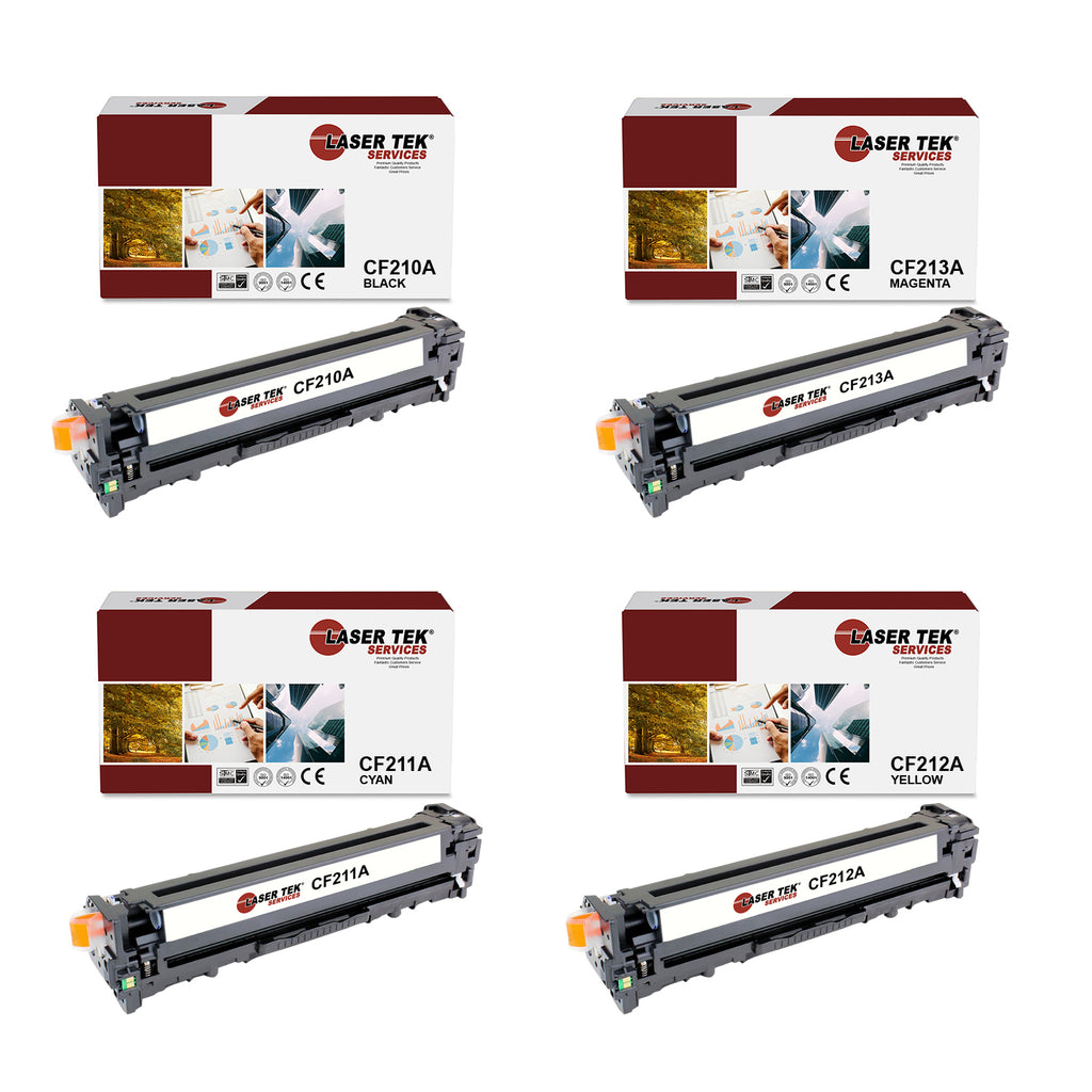 HP CF210A CF211A CF212A CF213A Toner Cartridges 4 Pack - Laser Tek Services