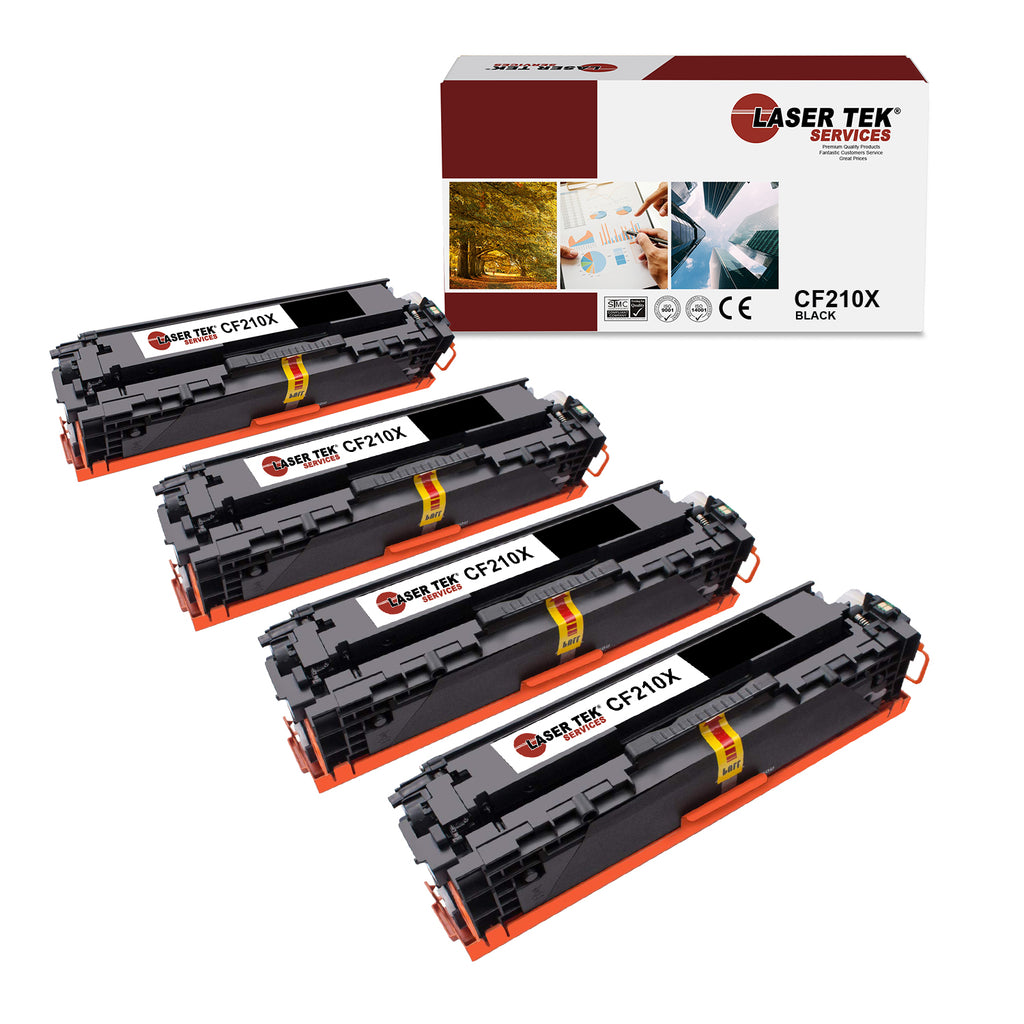 4 PACK HP 131X 131A COMBO REMANUFACTURED TONER CARTRIDGE REPLACEMENT FOR LASERJET PRO 200 COLOR M251N M276N M251NW M276NW (BLACK, CYAN, MAGENTA, YELLOW)