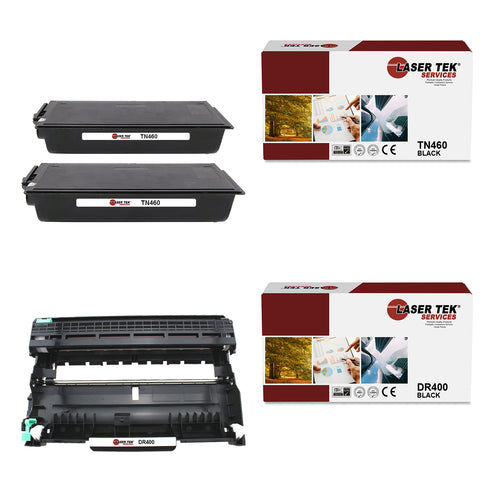 2 BROTHER TN460 CARTRIDGES AND 1 DR400 DRUM - Laser Tek Services
