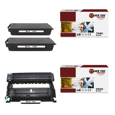 2 BROTHER TN460 CARTRIDGES AND 1 DR400 DRUM - Laser Tek Services