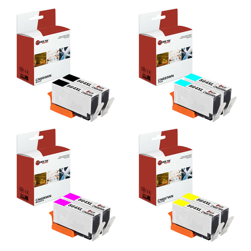 8 Pack Compatible Ink Cartridge Replacements for HP 564XL (2 Black, 2 Cyan, 2 Magenta, 2 Yellow)