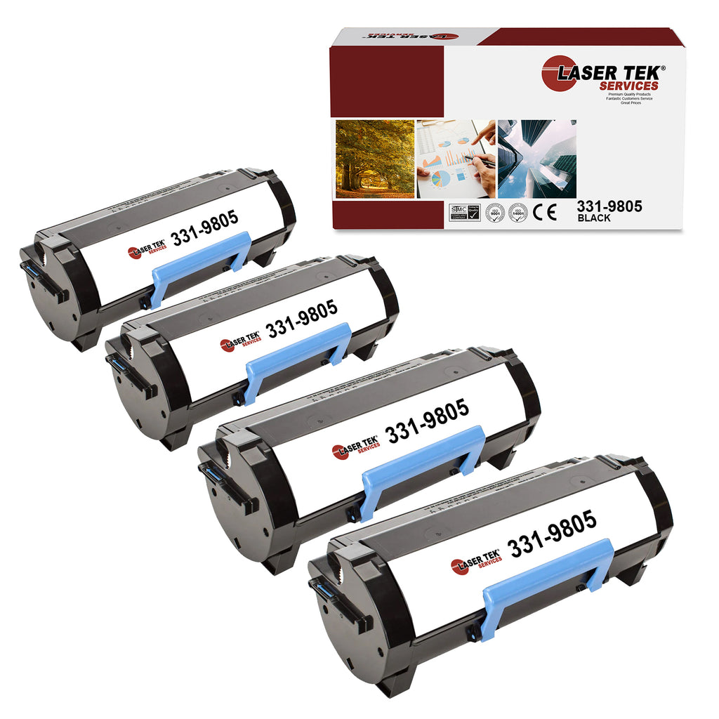 4 Pack Black Compatible Toner Cartridge Replacement for the Dell b2360, M11XH, C3NTP, 331-9805
