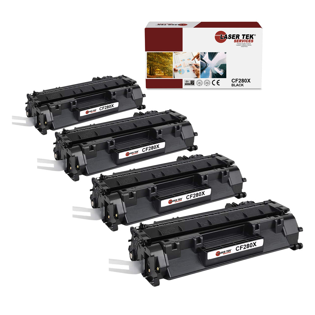 4 Pack HP  CF280X Toner Cartridge - Laser Tek Services
