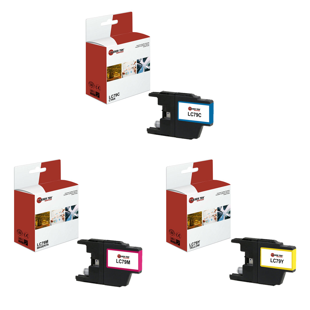 3 Pack Brother LC-79 CYM HY Compatible Ink Cartridge | Laser Tek Services