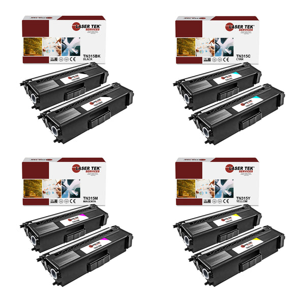 PREMIUM REMANUFACTURED 8-PACK TN315BK TN315C TN315Y TN315M TONER CARTRIDGES