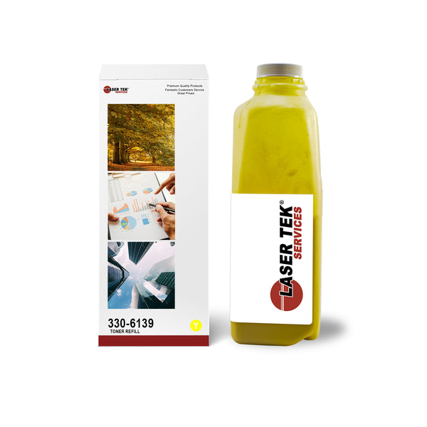 YELLOW TONER REFILL WITH RESET CHIP FOR DELL 7130 7130CDN 330-6139 FRPPK