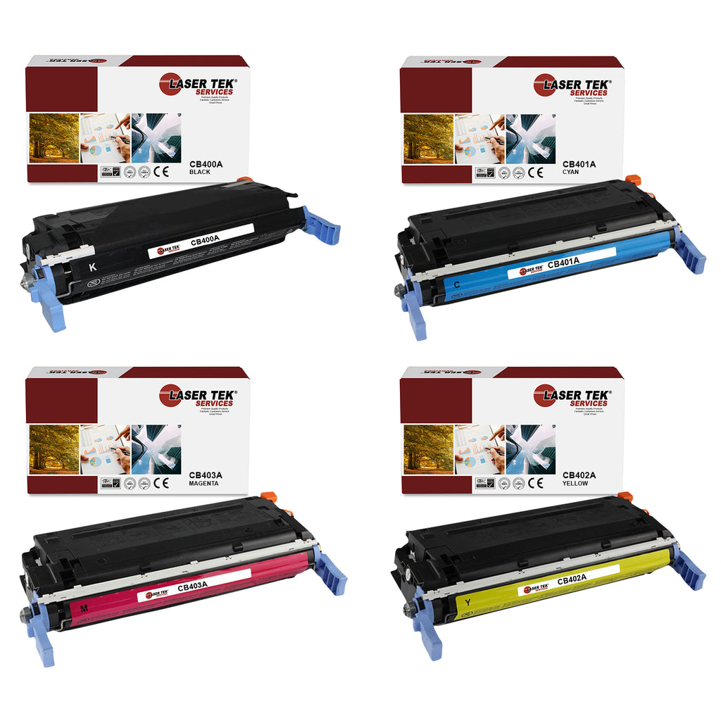 4 Remanufactured Toner Cartridge for HP CB400A CB401A CB402A CB403A 642A Color