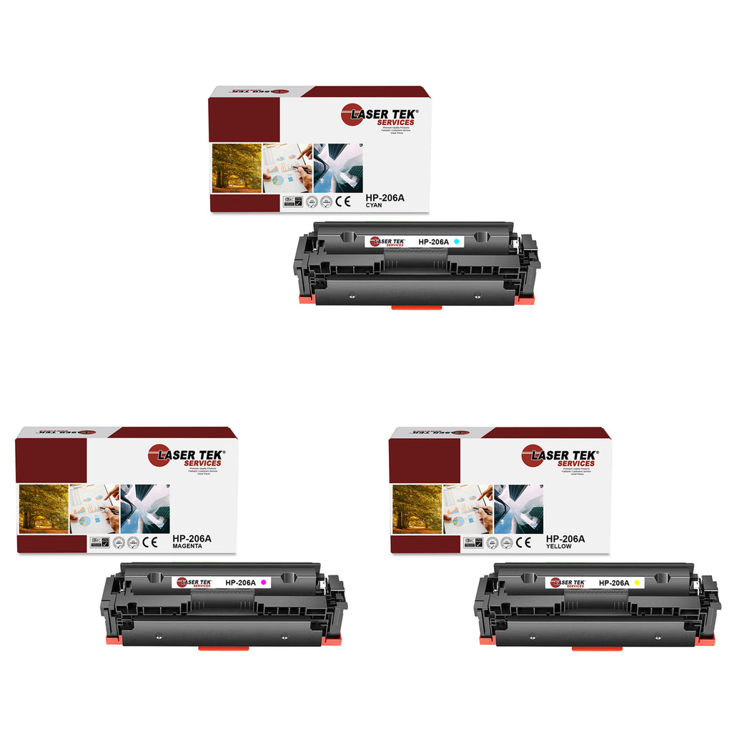 3 Pack HP 206A CYM Compatible Toner Cartridge