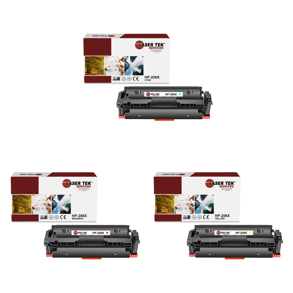 3 Pack HP 206X CYM HY Compatible Toner Cartridge