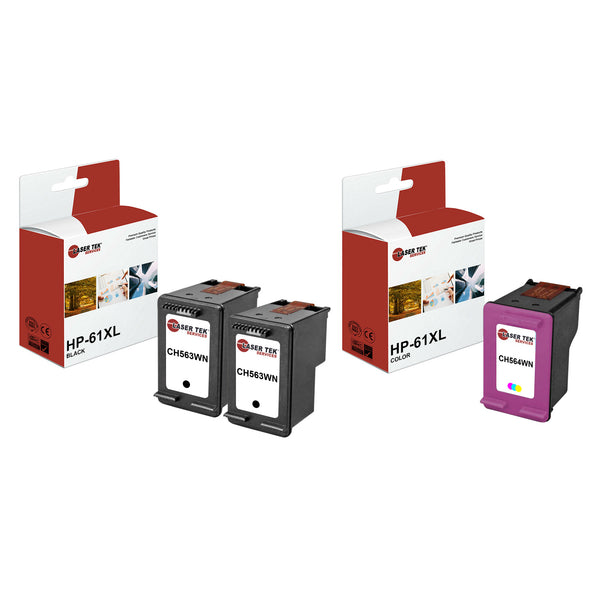 3 Pack HP 61XL Bk CL HY Compatible Ink Cartridge