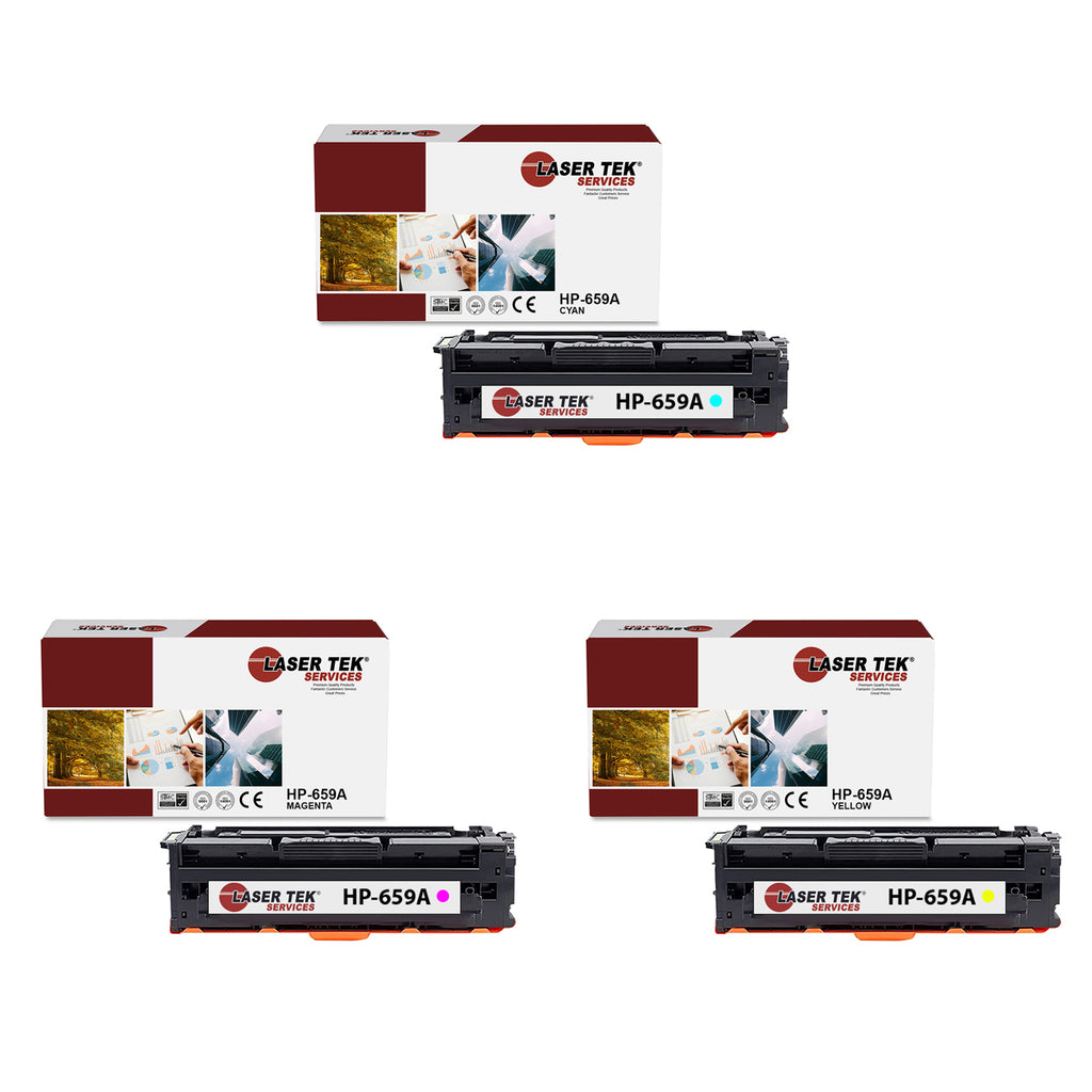 3 Pack HP 659A CYM Compatible Toner Cartridge