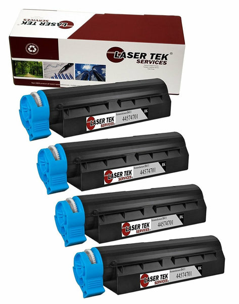 Okidata 44574701 Black Toner Cartridges 4 Pack - Laser Tek Services