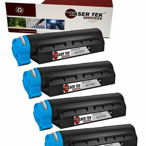 Okidata 44574701 Black Toner Cartridges 4 Pack - Laser Tek Services