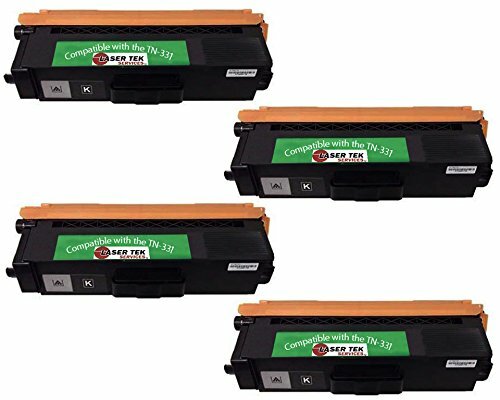 4 Pack Black Compatible Brother TN331K Replacement Toner Cartridges for the Brother HL-L8250CDN, HL-L8350CDW, HL-L8350CDWT, MFC-L8600CDW, MFC-L8850CDW,HL-L8350, MFC-L8600