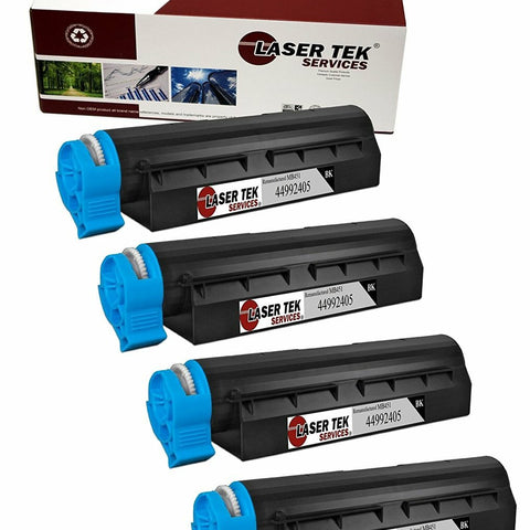 Okidata 44992405 Black Toner Cartridges 4 Pack - Laser Tek Services