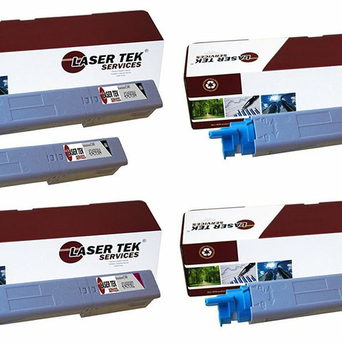 Okidata 43459304 43459303 43459302 43459301 Toner Cartridge 5 Pack - Laser Tek Services