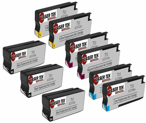 9 Pack Compatible HP 711 Replacement Ink Cartridges for use in the Hewlett Packard DesignJet T120