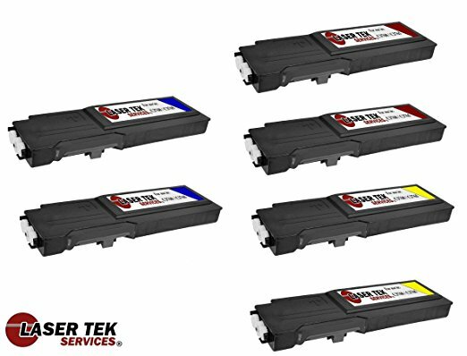 6 Pack Compatible Dell 3760 / 3765 Replacement Toner Cartridges. Contains 2C (331-8432), 2M (331-8431), 2Y (331-8430)