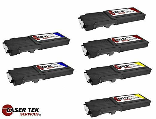 6 Pack Compatible Dell 3760 / 3765 Replacement Toner Cartridges. Contains 2C (331-8432), 2M (331-8431), 2Y (331-8430)