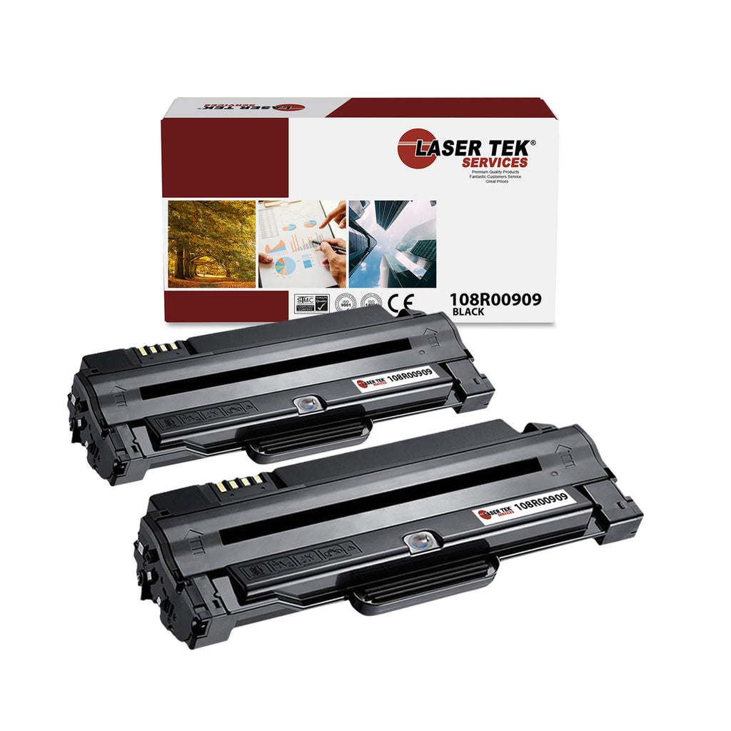 Xerox 108R00909 Black Toner Cartridges 2 Pack - Laser Tek Services