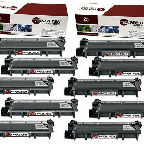 10 PACK BLACK COMPATIBLE BROTHER TN660 / TN630HIGH YIELD REPLACEMENT TONER CARTRIDGE FOR USE IN THE BROTHER DCP-L2520DW, HL-L2300D, HL-L2320D, HL-L2340DW, HL-L2360DW, MFC-L2700DW, MDC-L2720DW