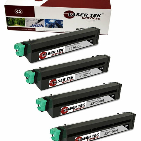 4 Pack Black Compatible High Yield Toner Cartridge Replacements for the Okidata B4600 (Part Number: 43502001)