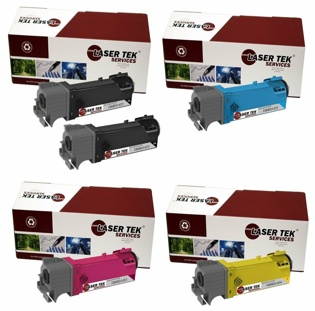 5 Pack Compatible Phaser 6128 Toner Cartridge Replacements for the Xerox 106R01455, 106R01452, 106R01453, 106R01454 (2 Black, Cyan, Magenta, Yellow)