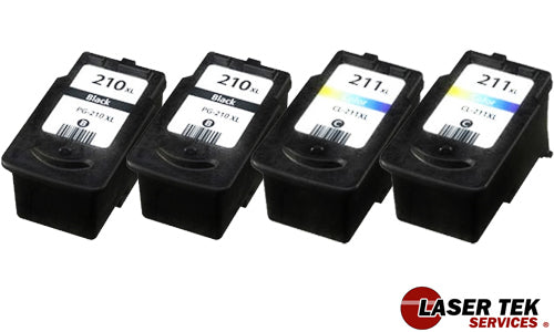 4 PACK NEW INK CARTRIDGE FOR CANON PG-210XL CL-211XL (2 BLK 2 CLR) MX480