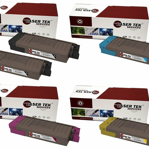 Okidata 43324477 43324476 43324475 43324474 Toner Cartridge 5 Pack - Laser Tek Services
