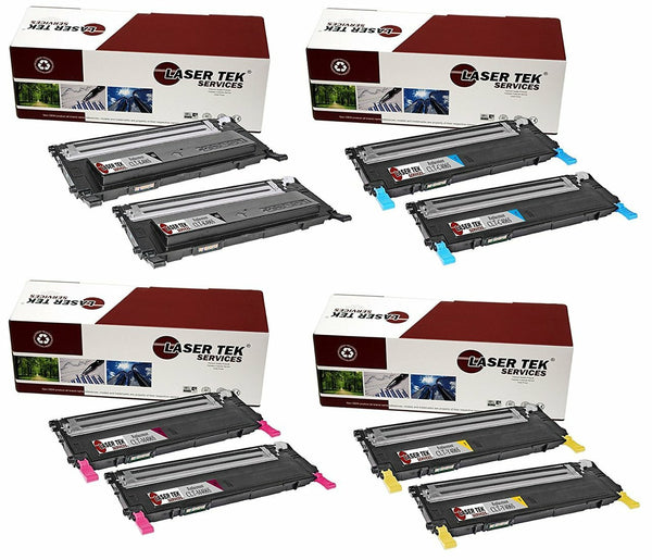 8 Pack Compatible Samsung CLT-406S High Yield Replacement Toner Cartridges for the Samsung CLP-365W, CLX-3305FW, Xpress C410W, Xpress C460FW