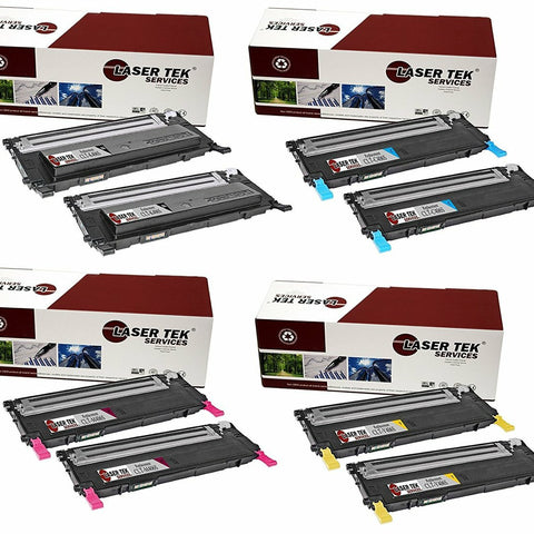 8 Pack Compatible Samsung CLT-406S High Yield Replacement Toner Cartridges for the Samsung CLP-365W, CLX-3305FW, Xpress C410W, Xpress C460FW