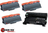 3 REMANUFACTURED BROTHER TN750 (TN-750) CARTRIDGES AND 1 DR720 (DR-720)