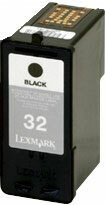 LEXMARK 18C0032 #32 BLACK REMANUFACTURED INK CARTRIDGE